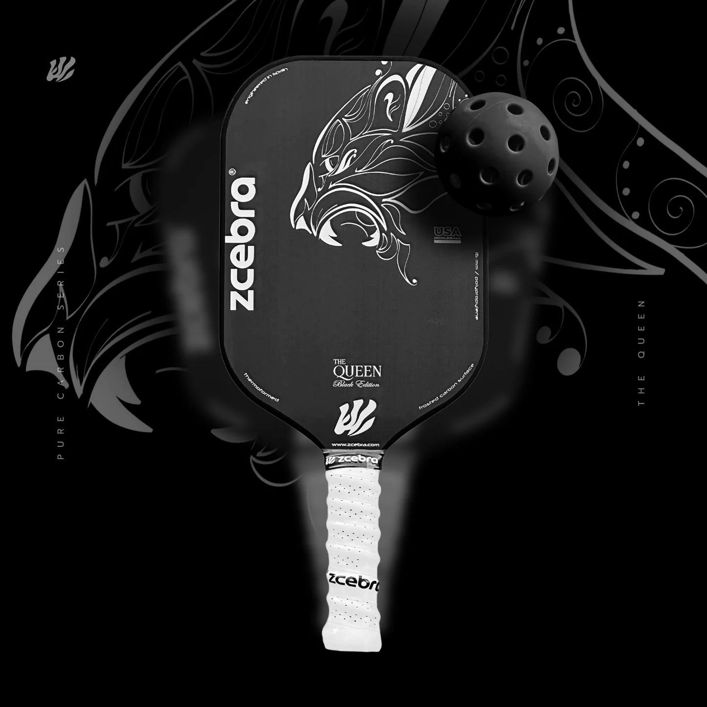 Zcebra The Queen pickleballbat sort - Incl. neopren cover