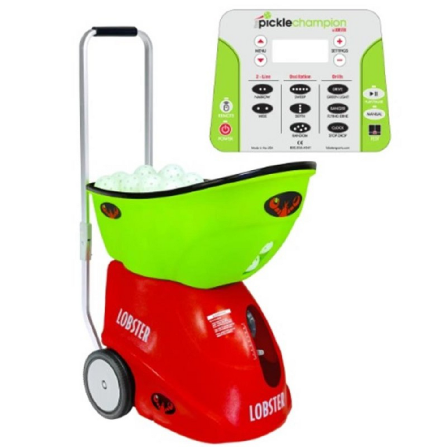 Lobster Pickleball Boldmaskine The Pickle Champion + 20-funktioners fjernbetjening