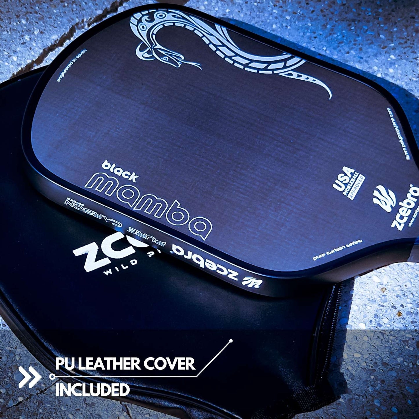 Zcebra Black Mamba pickleball bat - Incl. cover
