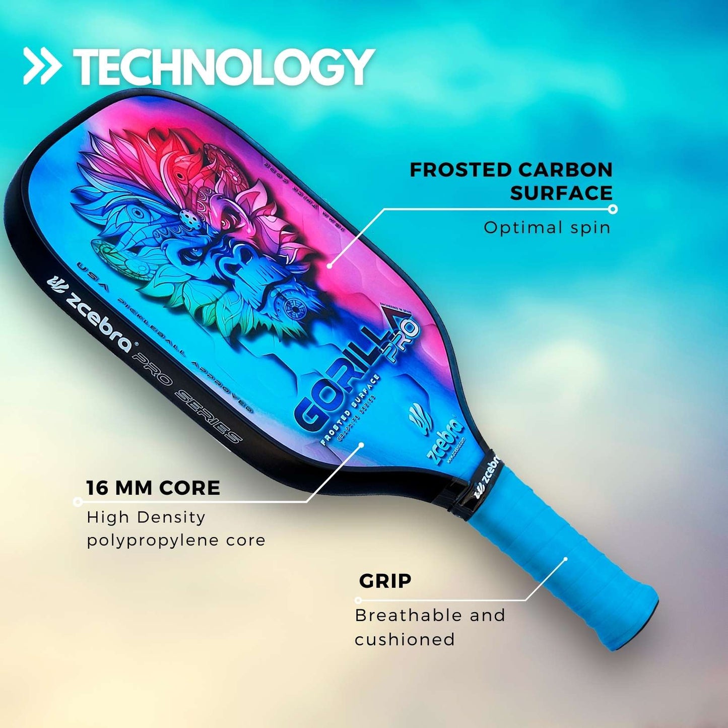 Zcebra Gorilla PRO - Rainbow - Incl. neopren cover