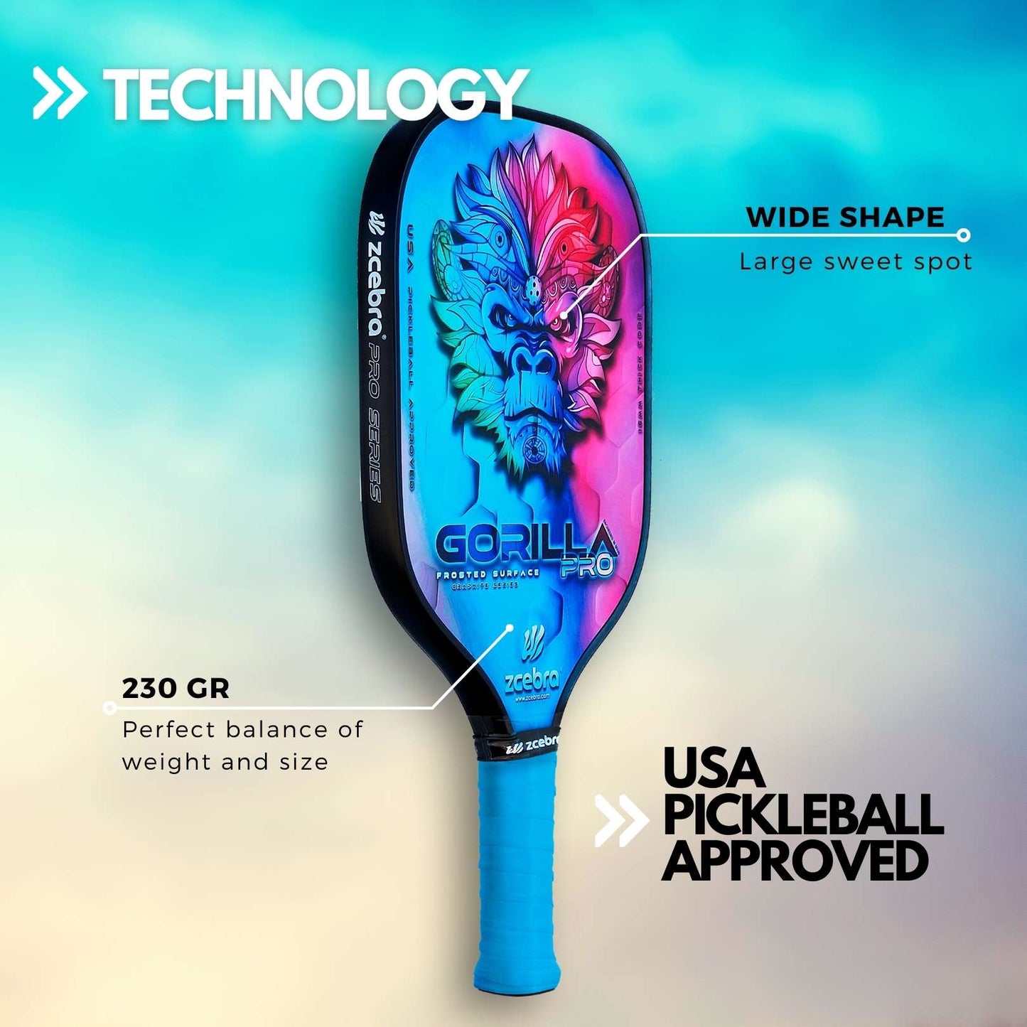 Zcebra Gorilla PRO - Rainbow - Incl. neopren cover