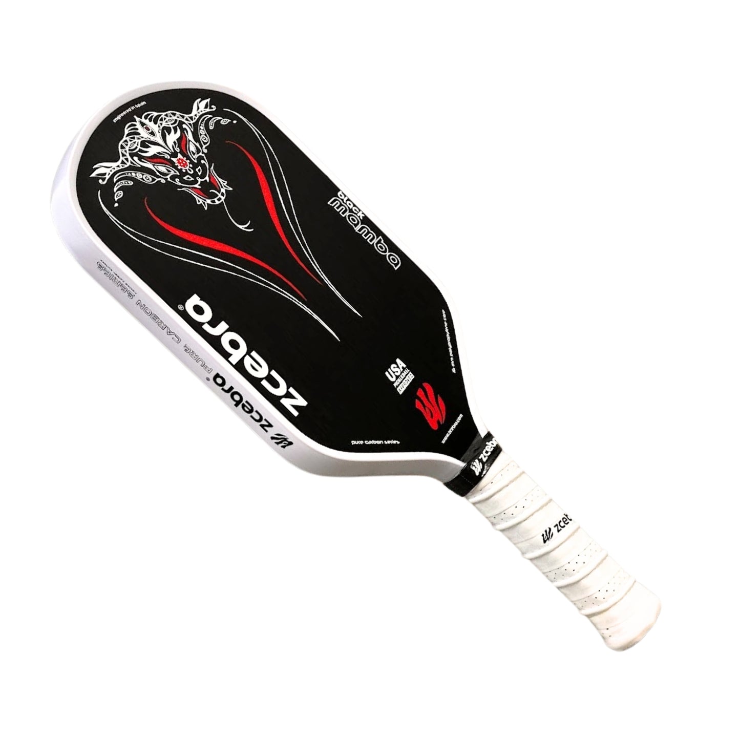 Zcebra Black Mamba black/red pickleballbat - Incl. cover