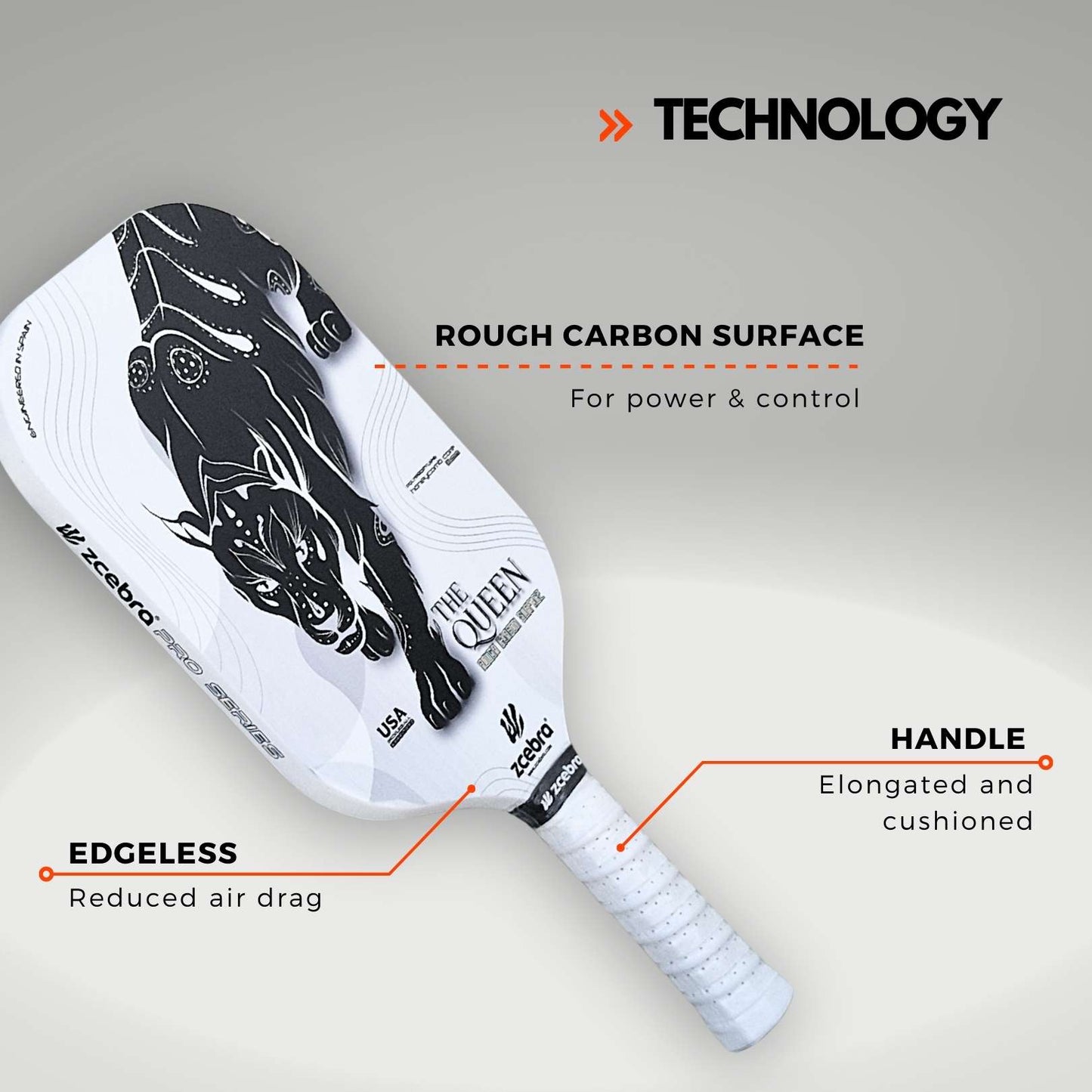 Zcebra The Queen pickleball bat - Incl. neoprene cover