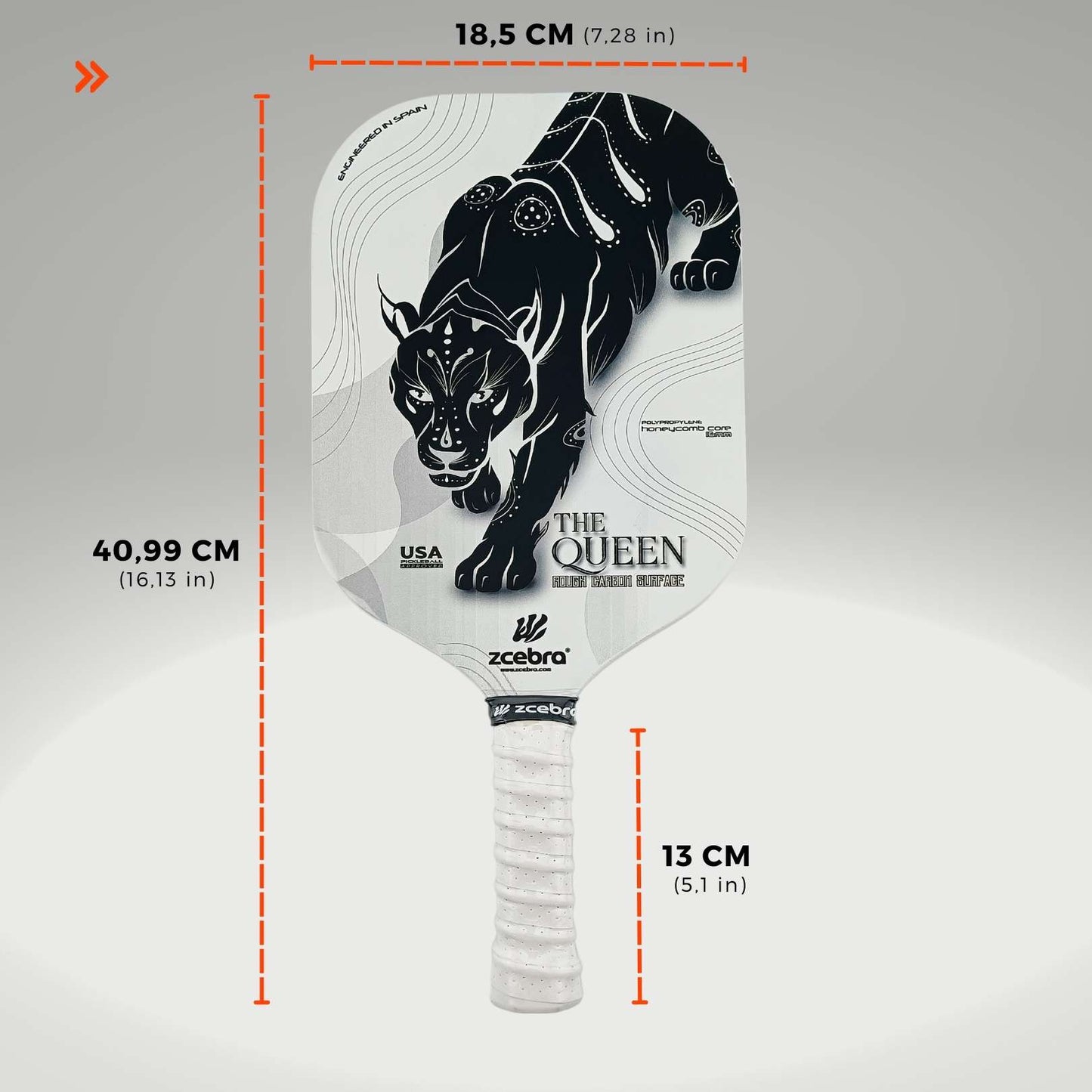 Zcebra The Queen pickleball bat - Incl. neoprene cover