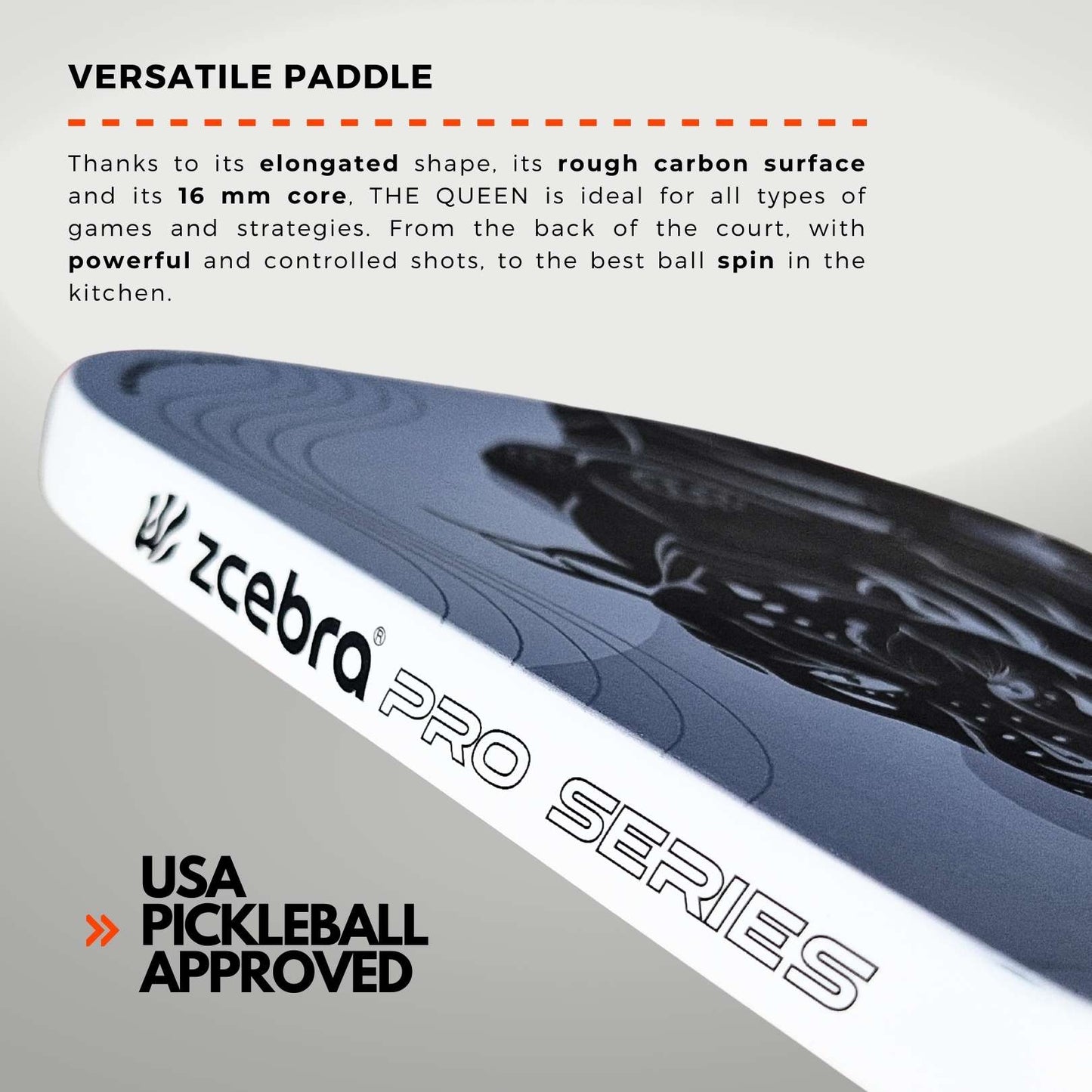 Zcebra The Queen pickleball bat - Incl. neoprene cover