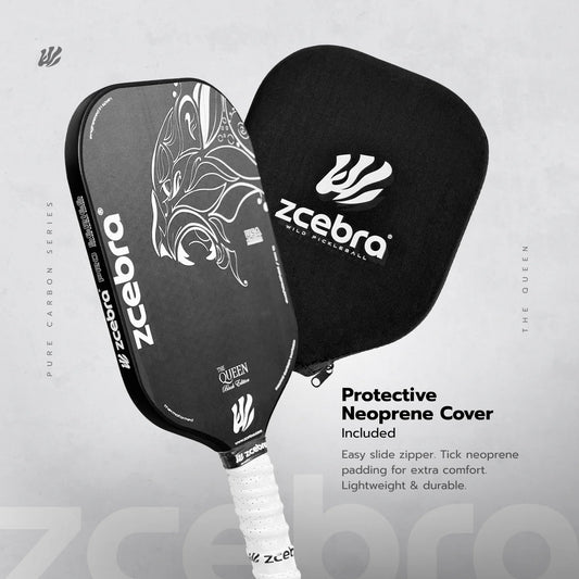 Zcebra The Queen pickleball bat black - Incl. neoprene cover