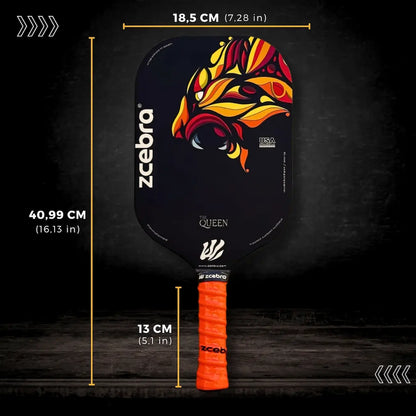 Zcebra The Queen pickleballbat sort/orange - Incl. neopren cover